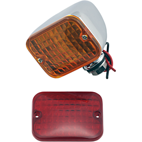 Rectangular Market Light - Dual Filament - Amber/Red DS-280169