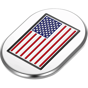 Antenna Cover - Left Rear Fender - American Flag - Chrome FD20-AC-SS-LT