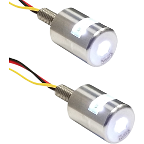 K and S Technologies Three-Beam License Plate Bolt Lights - White