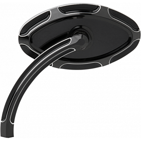 Mirror - Beveled - Side View - Short - Cat Eye - Black - Left 13-130