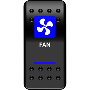 Moose Racing Rocker Switch - Fan - Blue
