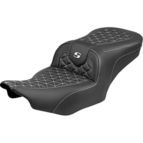 Roadsofa™ Seat - without Backrest - White Stitch - FLH/FLT '23-'25 823-07-21006