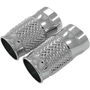 Eddie Trotta Designs Fork Slider Covers - Cross-Cut Chrome TC-998