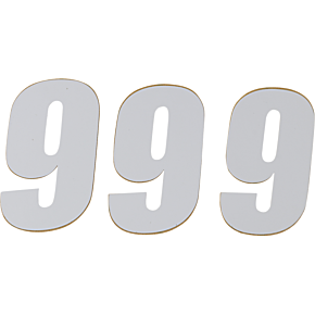 SX Plate Number - #9 - White - 6" 45-16-9