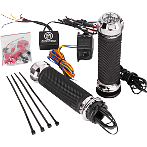 Performance Machine Pm Grips - Apex - Heated - Cable - Chrome 0063-2092-CH