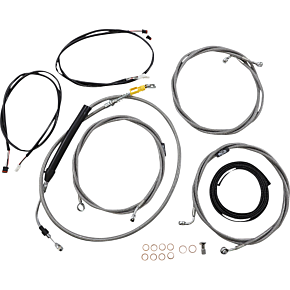 Cable Kit - 18" - 20" Ape Hanger Handlebars - ABS - Stainless LA-8058KT3-19