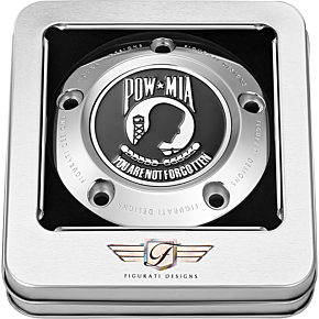 Figurati Designs Timing Cover - 5 Hole - POW MIA - Stainless Steel FD50-TC-5H-SS
