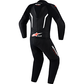 GP Force v2 2-Piece Leather Suit - Black/White/Red Fluo - US 38 / EU 48 3160126-1231-48