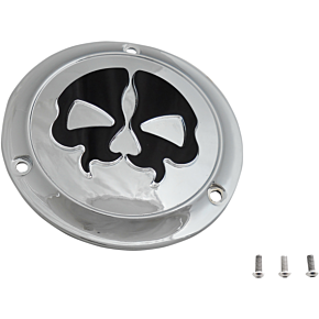 Split Skull Derby Cover - Chrome - 3-Hole 1107-0548
