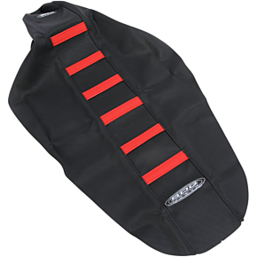 Sdg 6-Ribbed Seat Cover - Red Ribs/Black Top/Black Sides 95943RK