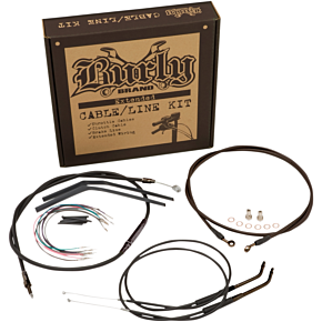 BURLY BRAND Cable Kit - Jail Bar - 10" Handlebars - Black Vinyl B30-1146