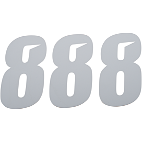 Slash Number Plate - #8 - White - 6" 45-30-8