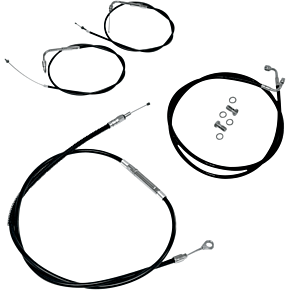 Handlebar Cable/Brake Line Kit - 15" - 17" Ape Hanger Handlebars - Black Vinyl LA-8120KT-16B