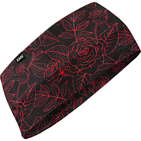 SportFlex® Headband - Black and Red Roses HBL206