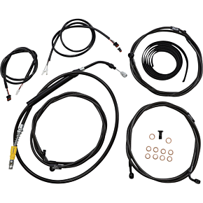 Cable Kit - 15" - 17" Ape Hanger Handlebars - ABS - Black LA-8056KT3-16B