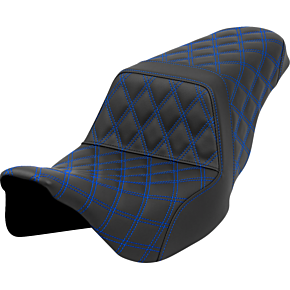 Step-Up Seat - Lattice Stitch - Blue Stitch - FLH/FLT '08-'23 808-07B-17501