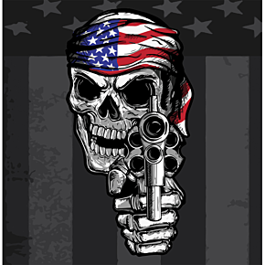 Flydanna® Cotton Headwrap - USA Gunskull Z711
