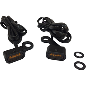LED Handlebar Marker Lights - XL - Black/Amber 2040-2138