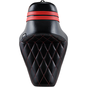 Le Pera Stubs Spoiler Seat - Diamond - Black w/ Red Stripes - XL LK-416DMRED