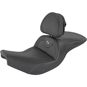 Saddlemen Heated Road Sofa Seat - Carbon Fiber - With Backrest - Indian