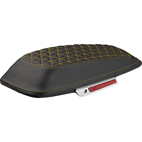 Saddlebag Lid Covers - Tri-Gripper - Gold Stitch - FLH/FLT '14-'25 L870-14-21107