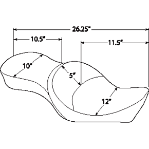 Drag Specialties Double Bucket Smooth Seat - XL '10+ 0804-0604