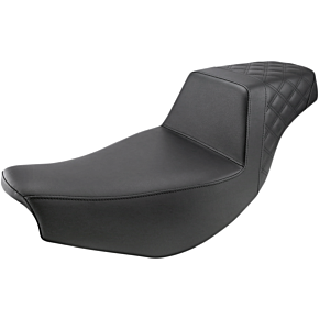 Saddlemen Step Up Seat - Driver Passenger Lattice Stitched - Black