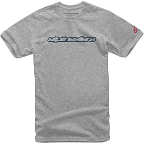 Wordmark T-Shirt - Heather Gray/Navy/Red - 2XL 10367201517132X