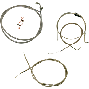 La Choppers Handlebar Cable/Brake Line Kit  - 18" - 20" Ape Hanger Handlebars - Stainless Steel LA-8005KT-19