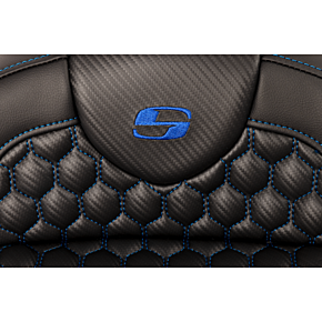 RoadSofa™ Seat - Honeycomb - Blue Stitch - with Backrest - FLH/FLT '08-'23 808-07B-189B1