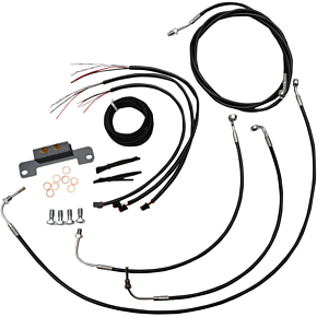 La Choppers Handlebar Cable/Brake Line Kit - Complete - Mini Ape Hanger Handlebars - Black Vinyl LA-8055KT2-08B