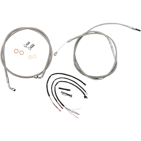 Handlebar Cable/Brake Line Kit - Complete - 18" - 20" Ape Hanger Handlebars - Stainless LA-8153KT2-19
