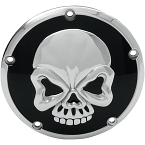 Derby Cover - Chrome/Black - Skull 1107-0327