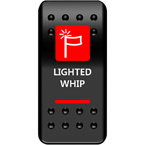 Moose Racing Rocker Switch - Lighted Whip - Red