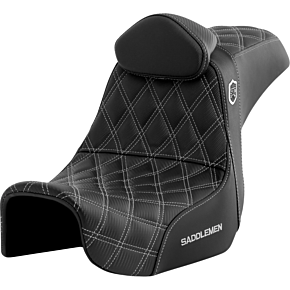 Pro Series SDC Performance Seat - w/ Backrest - Silver Stitch - Dyna '06-'17 SC80604SILRT