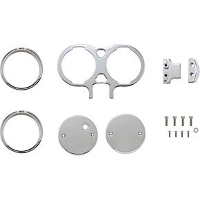 La Choppers Gauge Mount - Dual - Chrome - Dyna/Sportster LA-7397-02C