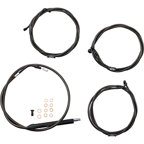 Handlebar Cable/Brake Line Kit - 15" - 17" Ape Hanger Handlebars - Midnight LA-8056KT-16M
