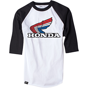 Vintage Honda Baseball T-Shirt - White/Black - Large 17-87334