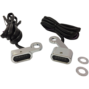 LED Handlebar Marker Lights - XL - Chrome/Smoke 2040-2137