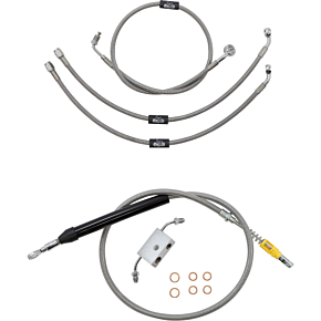 Handlebar Cable/Brake Line Kit - Quick Connect - 12" - 14" Ape Hanger Handlebars - Stainless Steel LA-8157KT-13
