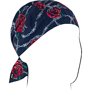 Flydanna® Cotton Headwrap - Barbed Wire Roses Z604