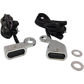 LED Handlebar Marker Lights - Chrome/Smoke 2040-2133