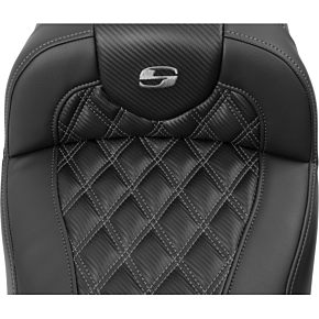 Roadsofa™ Extended Reach Seat - without Backrest - Lattice Stitch - Gray Stitch - FLTR/FLHX '23-'24 823-07-207B2