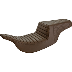 Saddlemen Step-Up Seat - Front Tuck-n-Roll/Rear Lattice Stitch - Brown 897-07-176BR