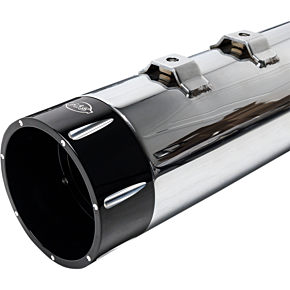 Ss Cycle 4.5" Mufflers - Chrome with Black Tracer 550-0623