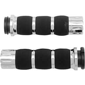 Grips - Rival - Air Cushioned - TBW - Chrome AIR-90-FLY-RIV