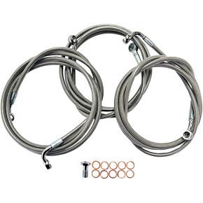 La Choppers Brake Lines - 12" - 14" Ape Hanger Handlebars - Stainless Steel LA-8052B13