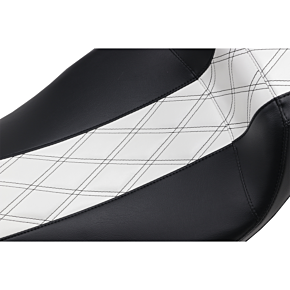 Le Pera Outcast Daddy Long Legs Seat - Full-Length - Without Backrest - Black W/White Double Diamond Inlay LK-987DLGT1