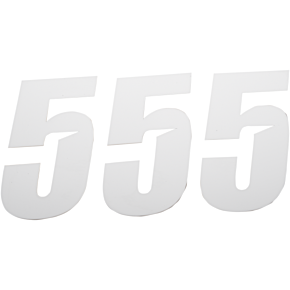 Slash Number Plate - #5 - White - 6" 45-30-5