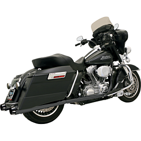 Megaphone Mufflers - Blk/Blk - Fluted - Performance Baffle FLH-517LRB